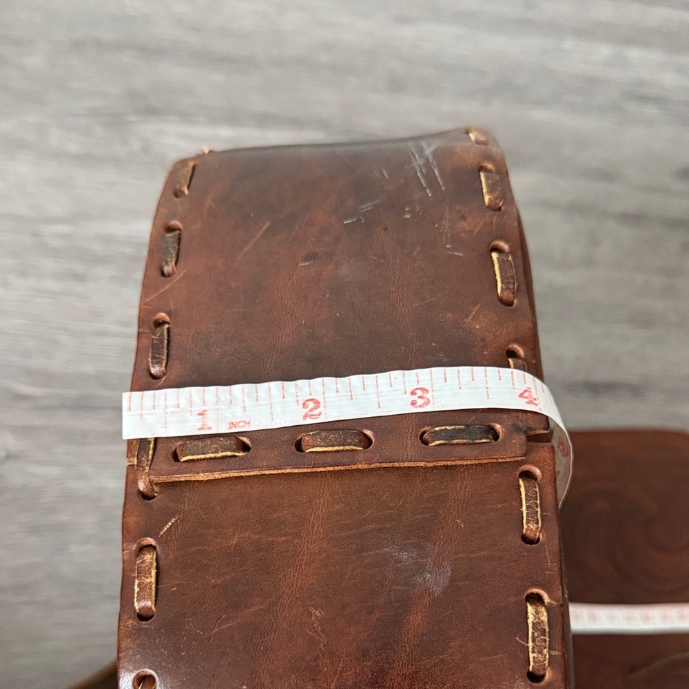 Vintage Brown Embossed Leather Bag - Picture 14 of 14
